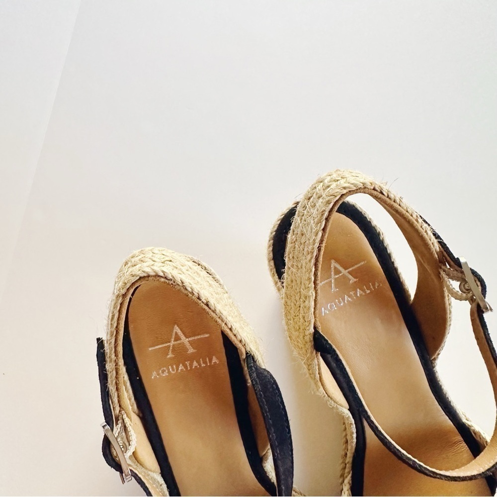 New Aquatalia Jiliana Suede Stitch Wedge Espadrille Sandals Size 6 — image 5 of 7